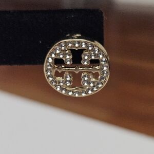 Circle Pavé T Logo Stud Earrings